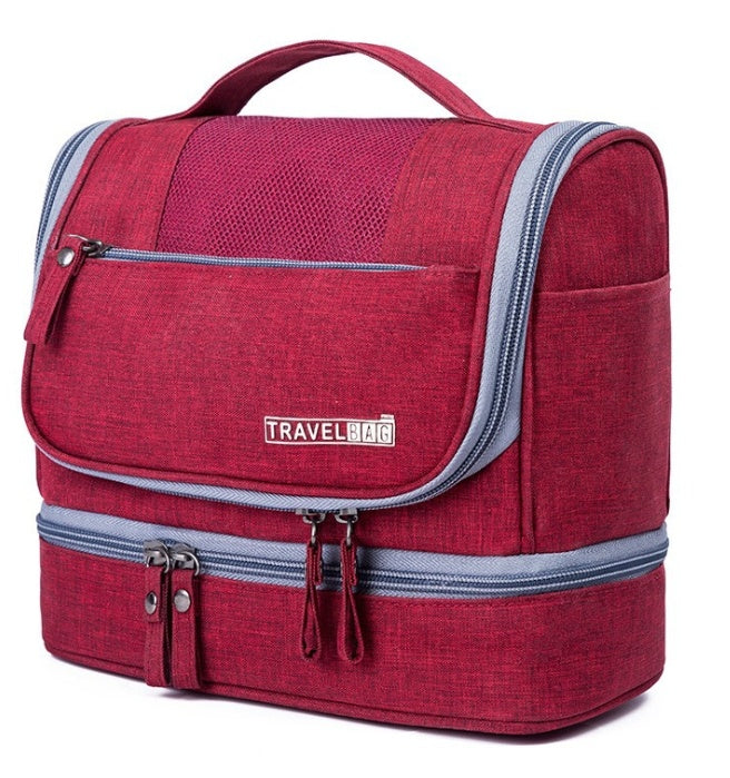 New cationic waterproof large capacity cosmetics dry and wet wash bag two-layer cosmetic bag