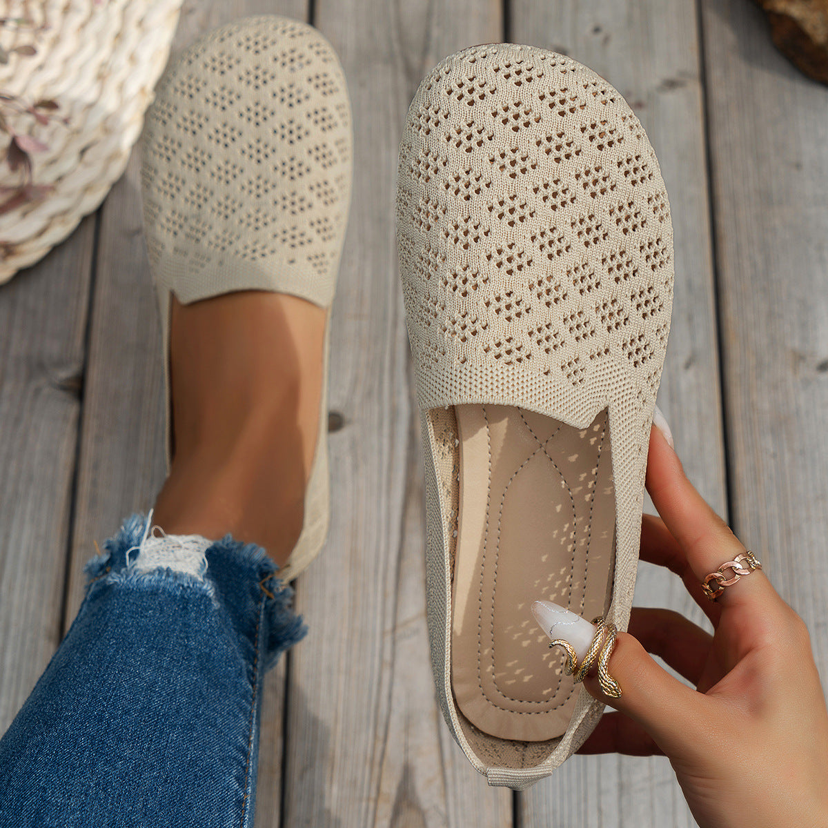 Breathable Flat Soft-soled Plus-size Slip-on Casual Loafers