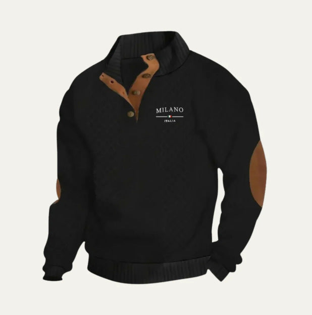 Mens Jacquard-Knit Sweater For Fall And Winter