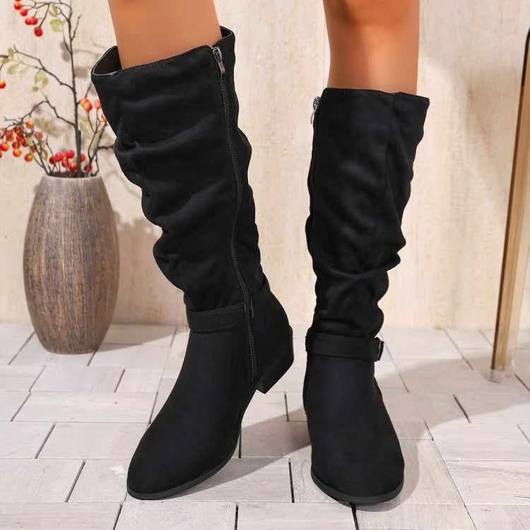 New Autumn Winter Belt Buckle Accessory For Womens Long Boots