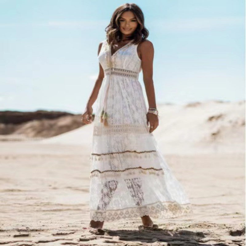 Lace Panel Waist Cut Out Dress