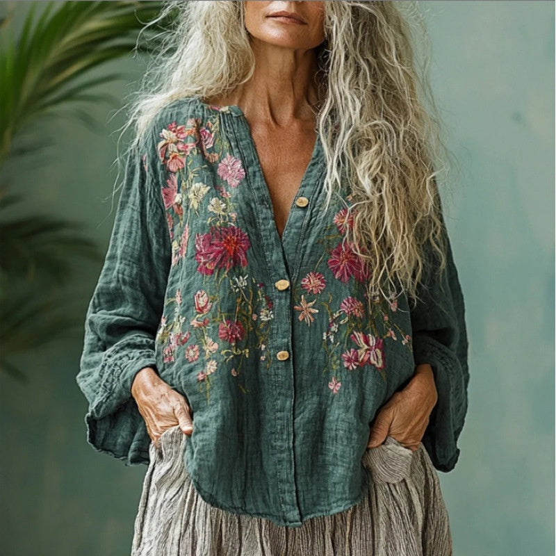 Women's Casual Floral Shirt
