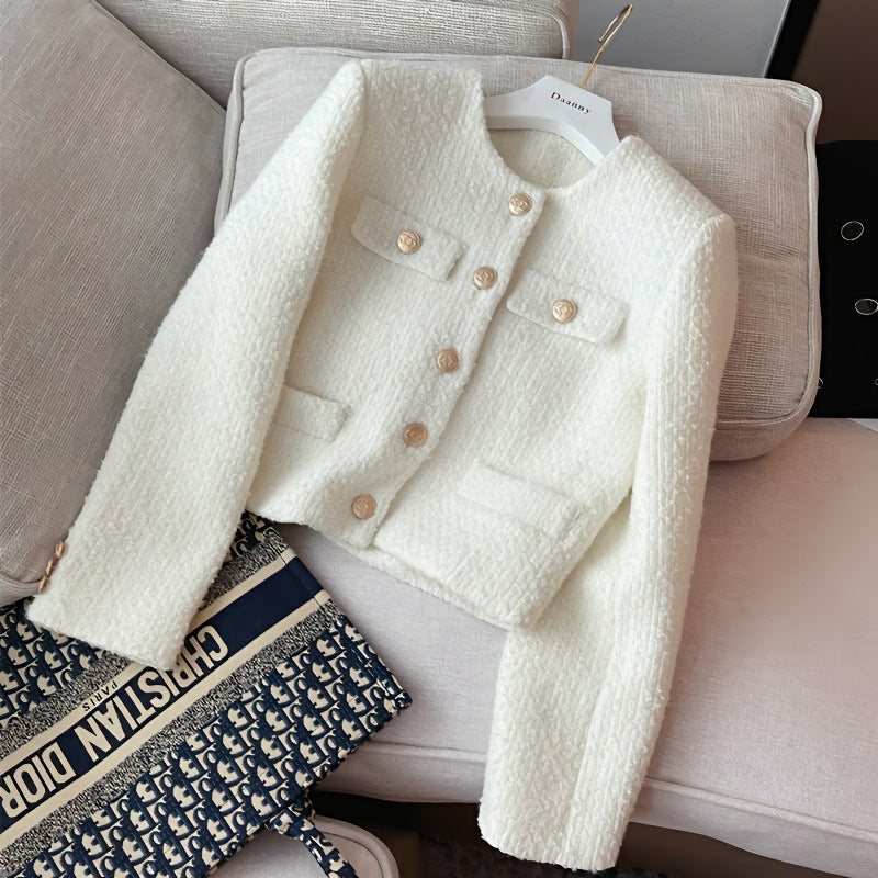 Korean Style Temperament Thickening Coarse Flower Short Fashionable Jacket